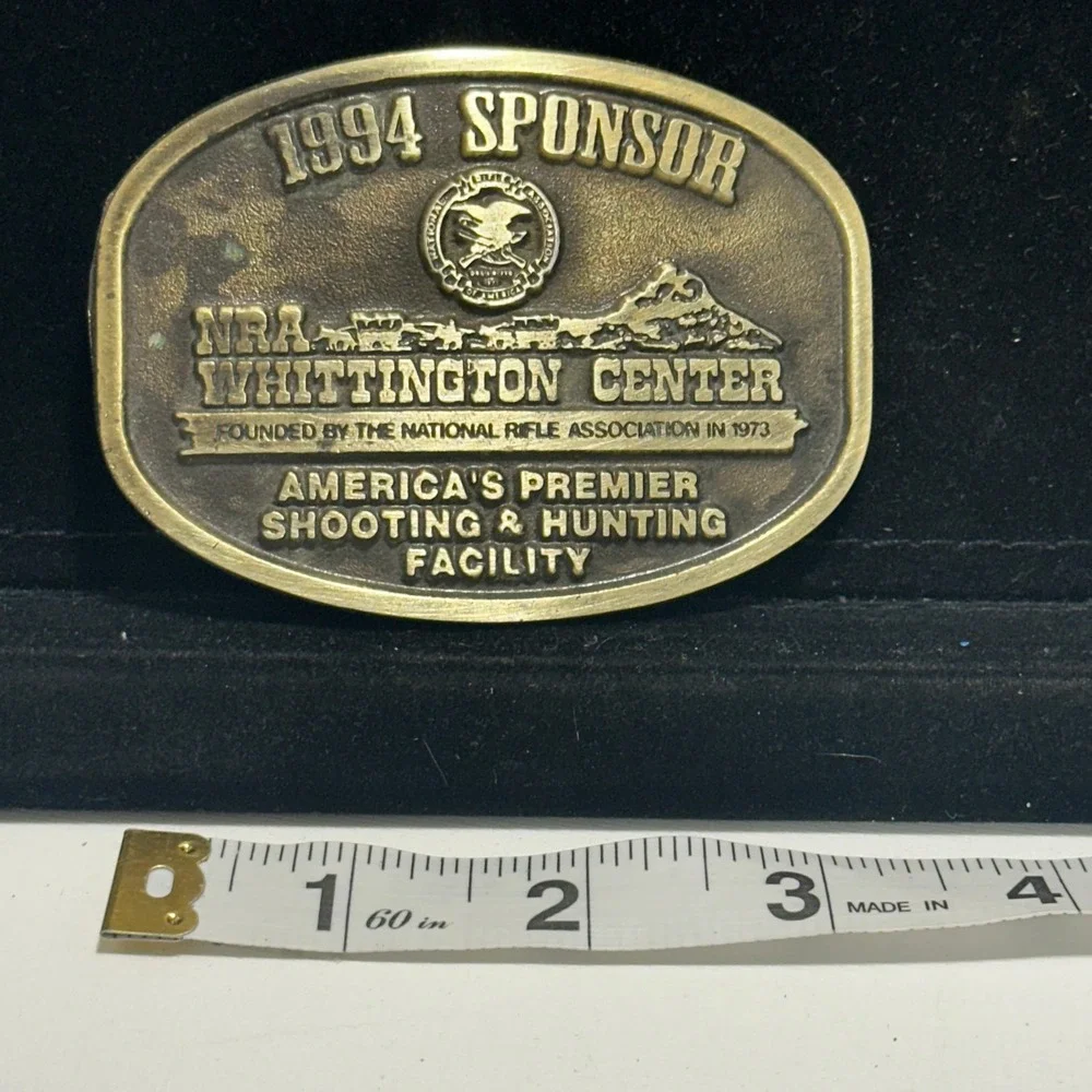 Vintage 1994 NRA Whittington Center Sponsor Shooting Hunting Western Belt Buckle